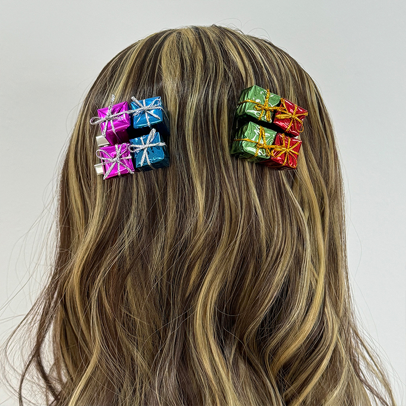 Christmas Holiday Mini Present Teacher Hair Clips