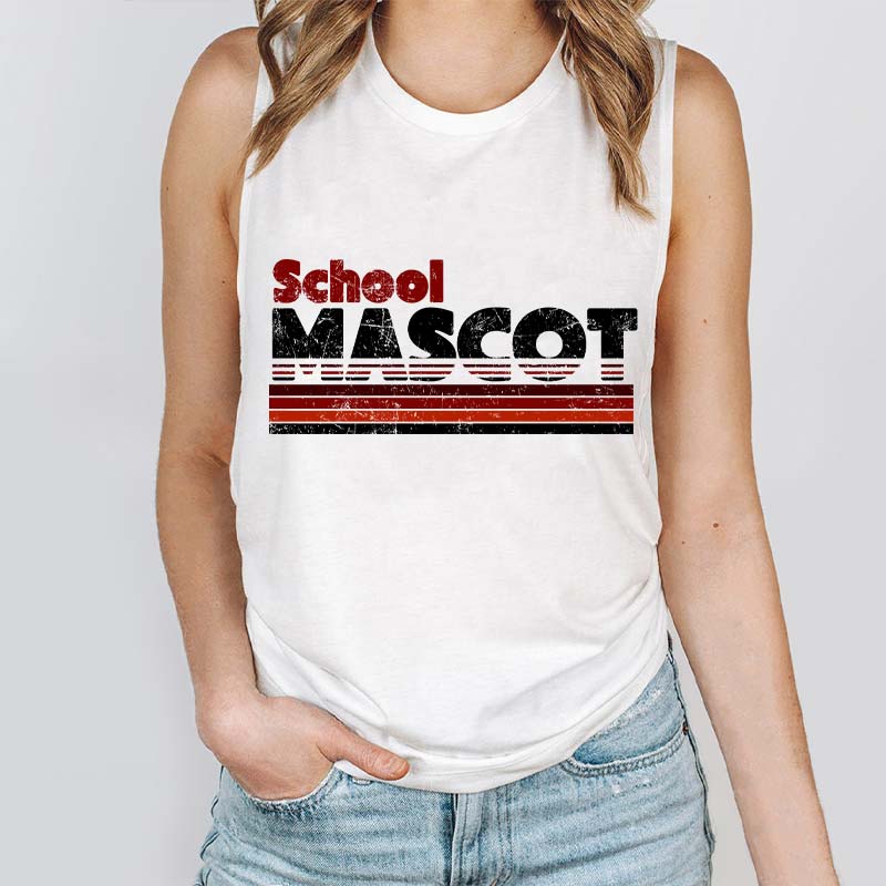 Personalized Mascot And School Name Contrast Color Line Design Teacher Tank Top