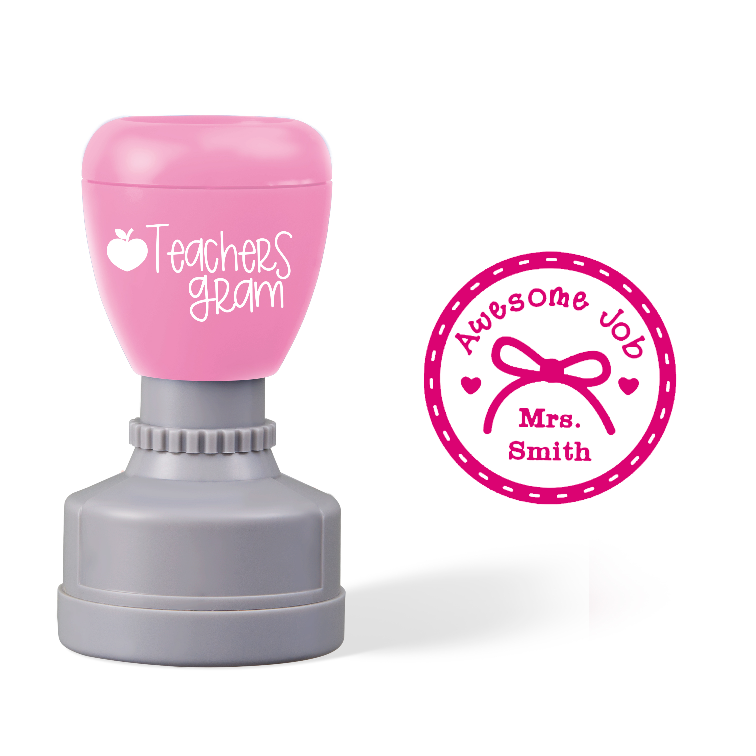 Personalized Name Awesome Job Teacher Stamp
