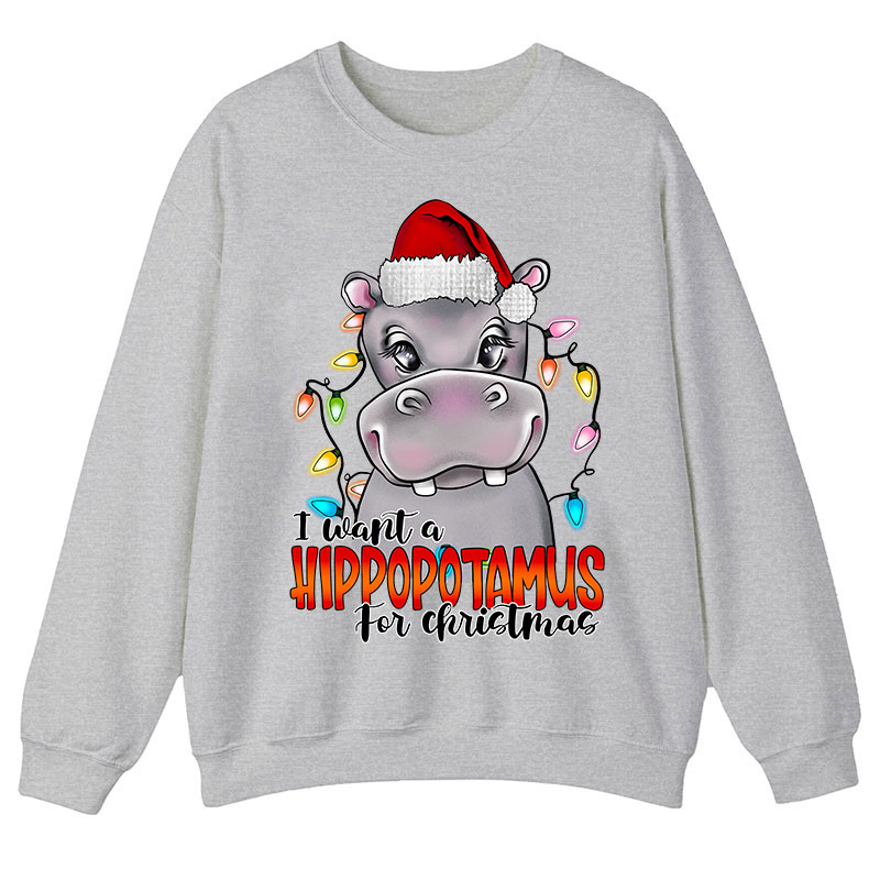 I Want A Hippopotamus For Christmas Teacher Sweatshirt