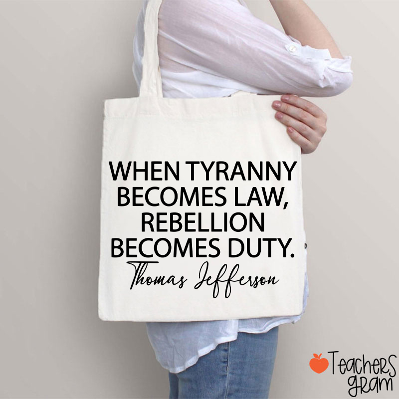 Thomas Jefferson Quote Teacher Tote Bag