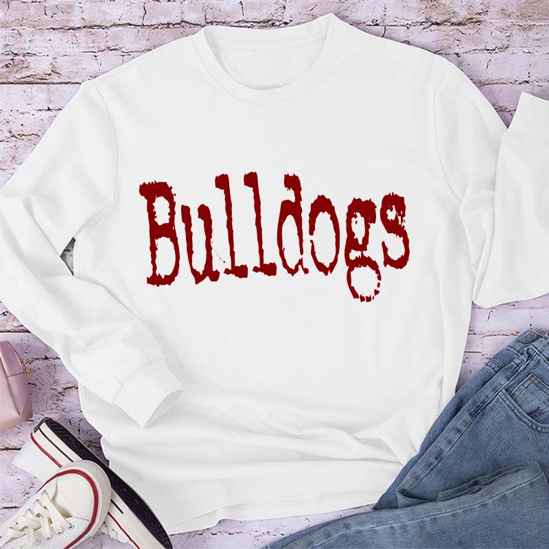 Personalized Mascot Printer Fonts Game Day Teacher Long Sleeve T-Shirt