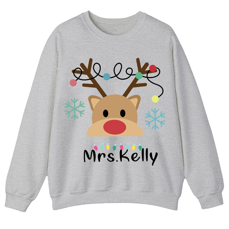 Personalized Merry Christmas Teacher Sweatshirt