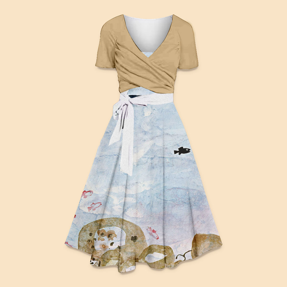 Swimmy The Little Black Fish Teacher Suspender Long Skirt Top Suit