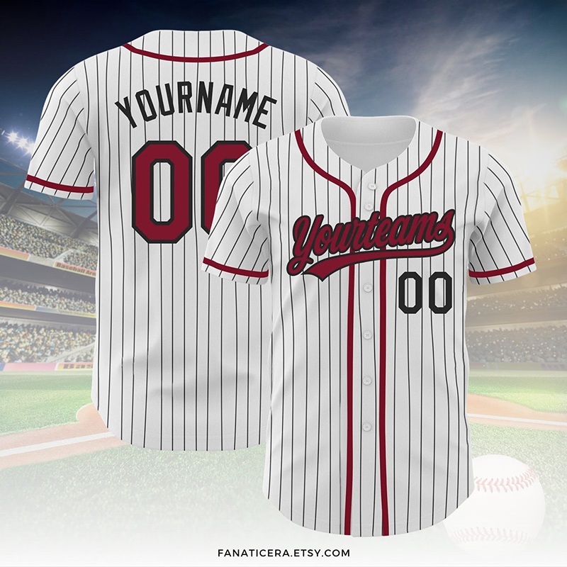 Personalized Team Name Number Pinstripe Baseball Jersey