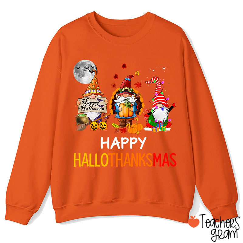 Happy Hallothanksmas Teacher Sweatshirt