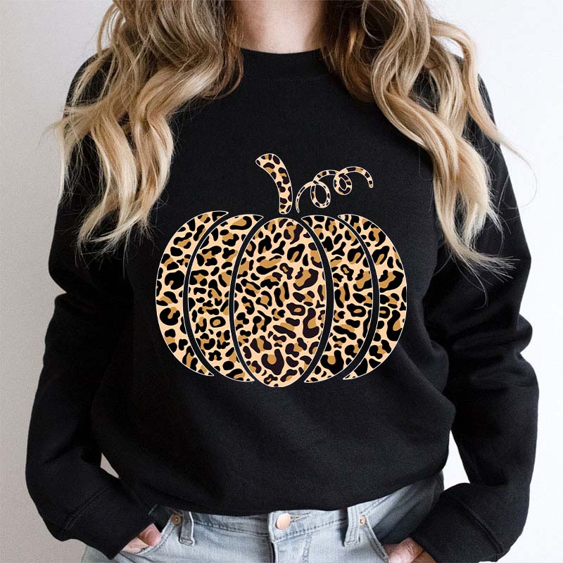 Leopard Pumpkin Teacher Sweatshirt