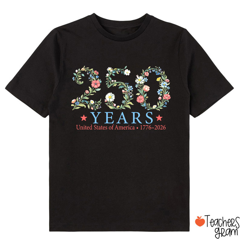 USA 250th Anniversary Floral Class T-Shirt