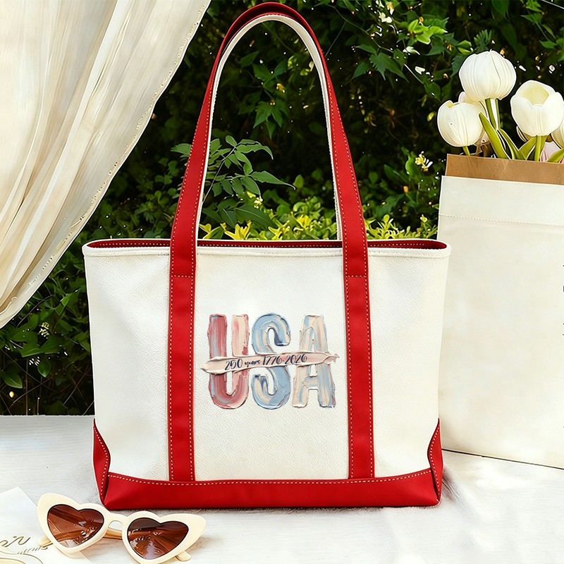 Watercolor USA 250 Years Teacher Canvas Tote Bag