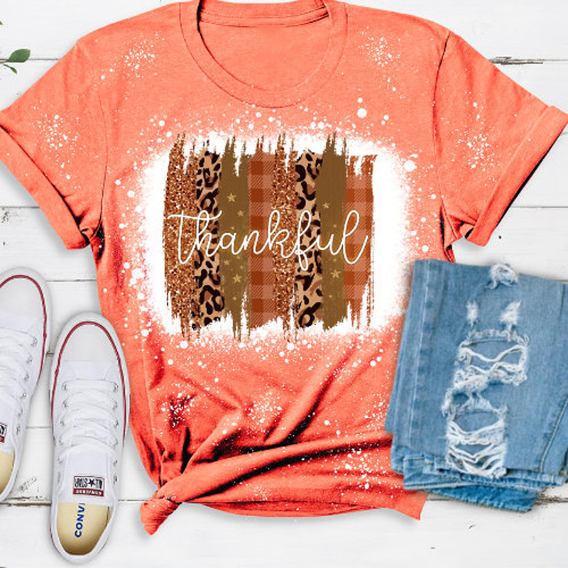 Thankful Autumn Teacher Printed T-Shirt