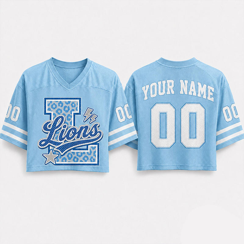 Personalized Mascot Leopard Varsity Letter Teacher Crop Jersey