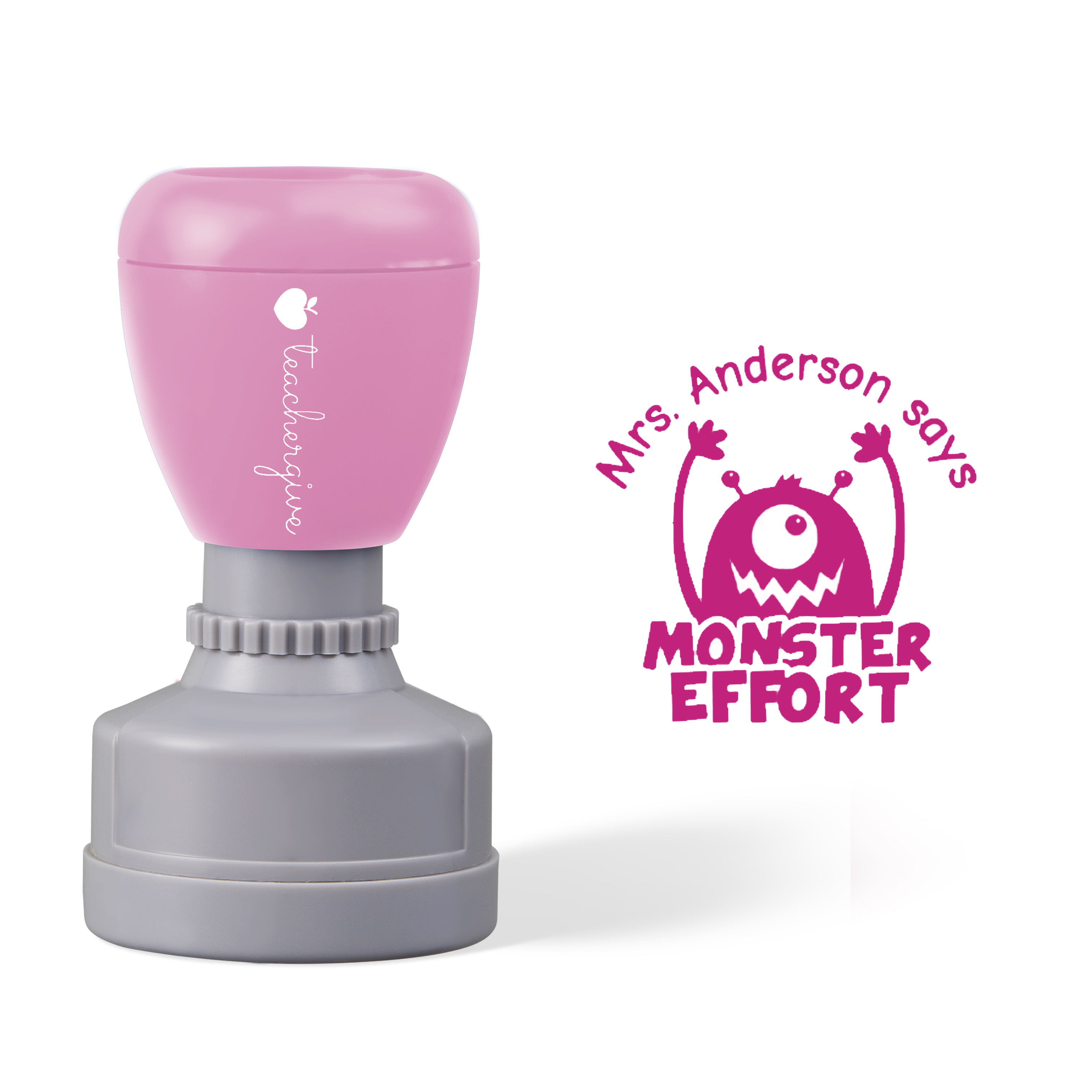 Personalized Says Monster Effort Teacher Stamp