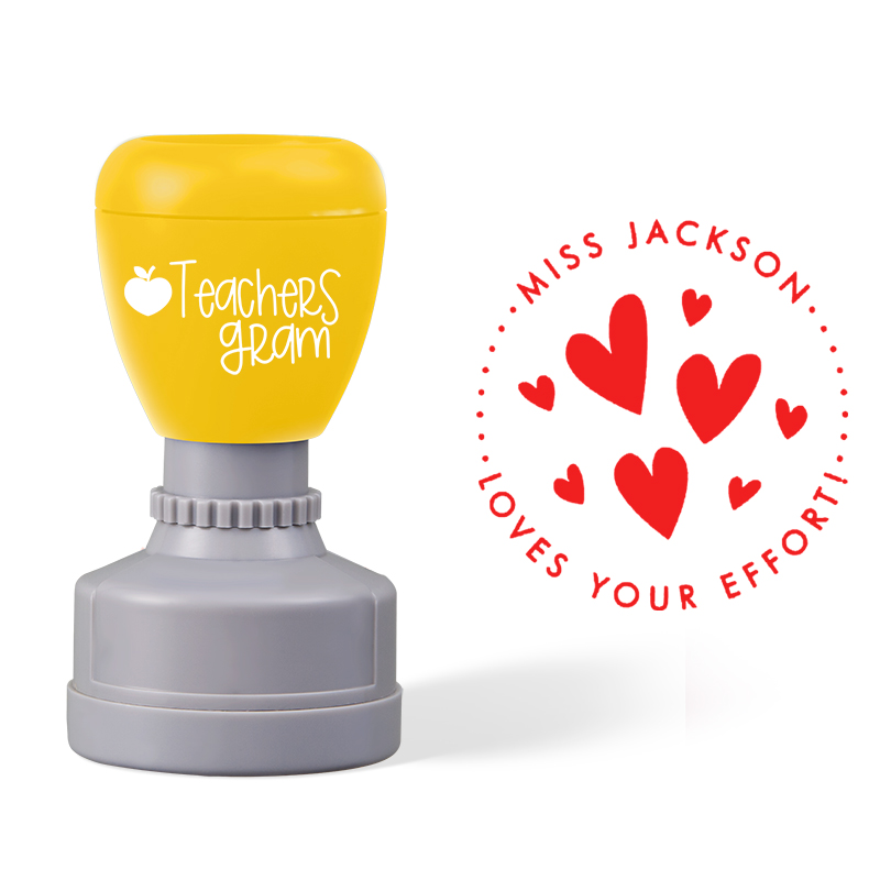 Personalized Name Loves Your Effort Teacher Stamp