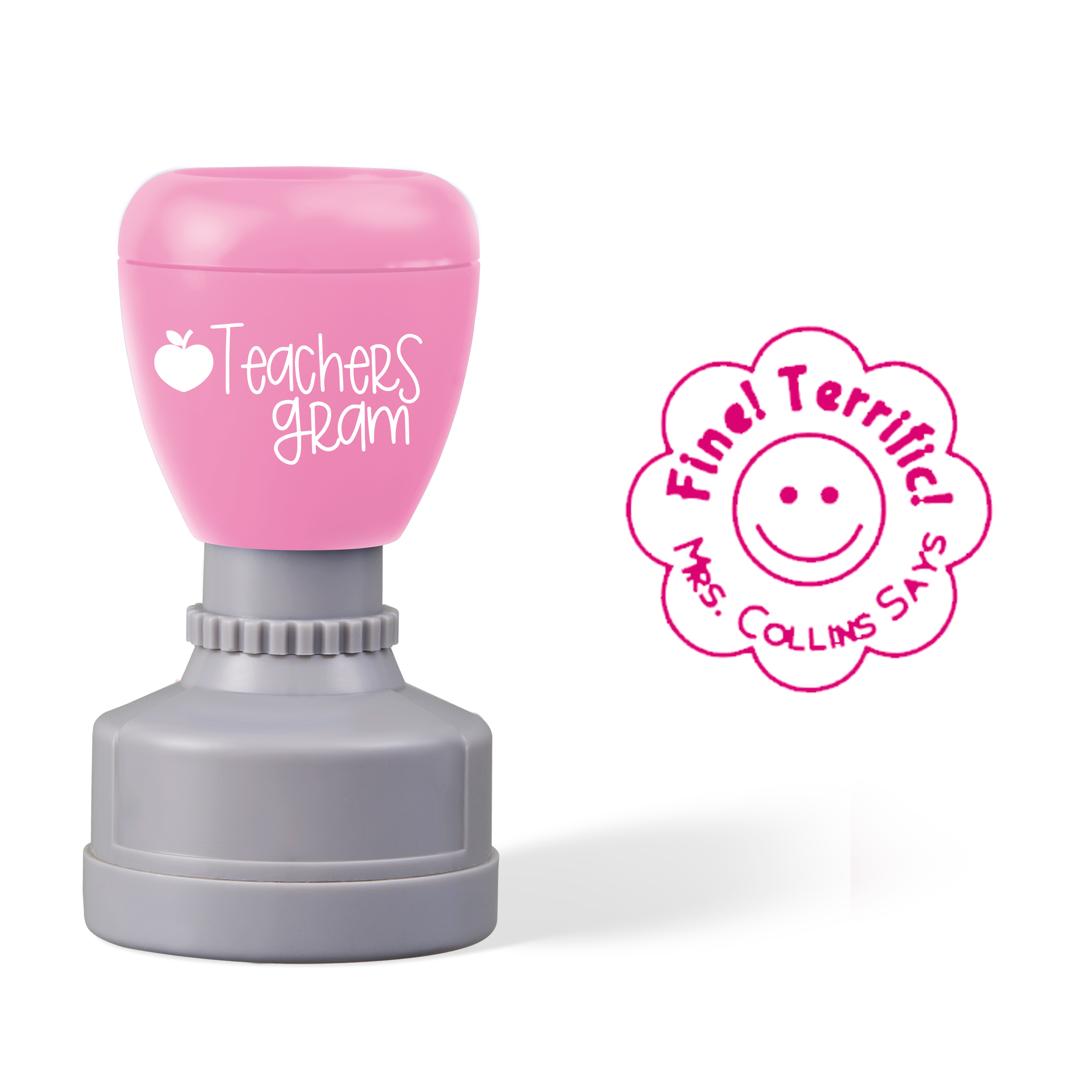 Personalized Name Says Fine Terrific Teacher Stamp