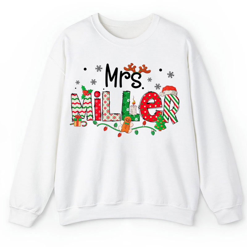 Personalized Teacher Name Christmas Teacher Sweatshirt