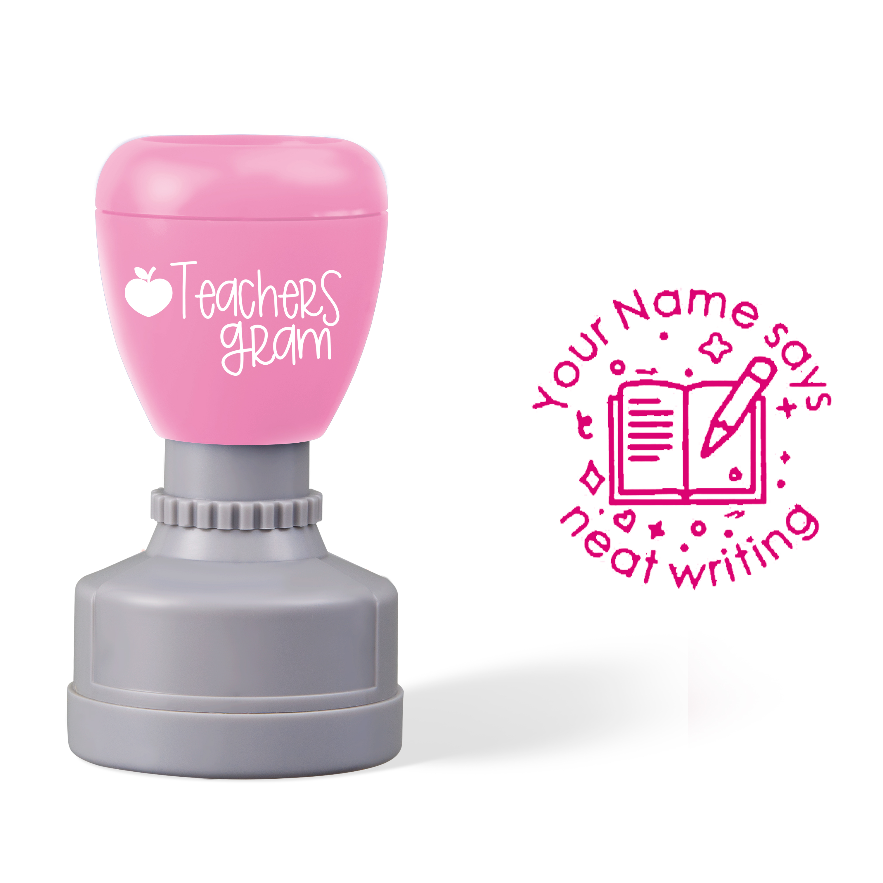 Personalized Name Says Neat Writing Teacher Stamp