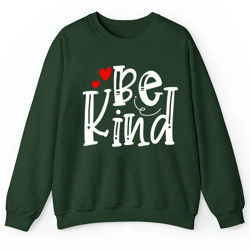 Be Kind Red Heart Teacher Sweatshirt