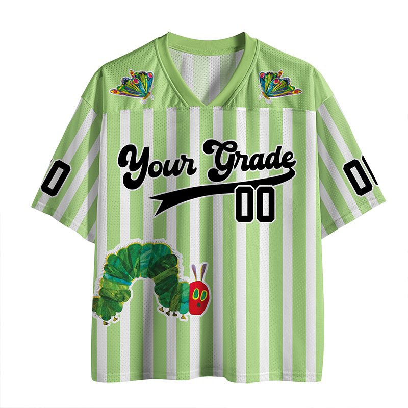 Personalized Grade And Name Cute Caterpillar Teacher Mesh Jersey