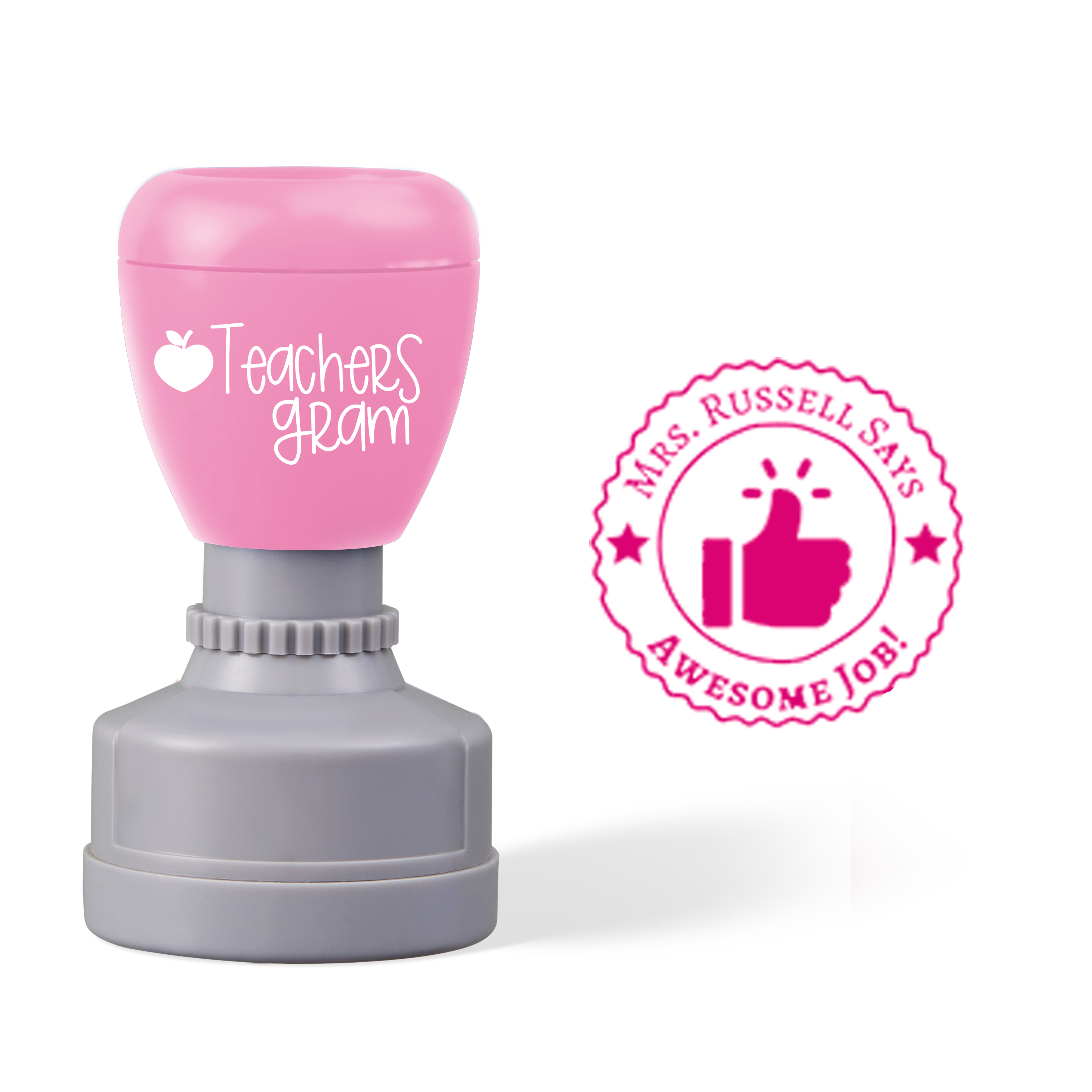Personalized Name Awesome Job Teacher Stamp