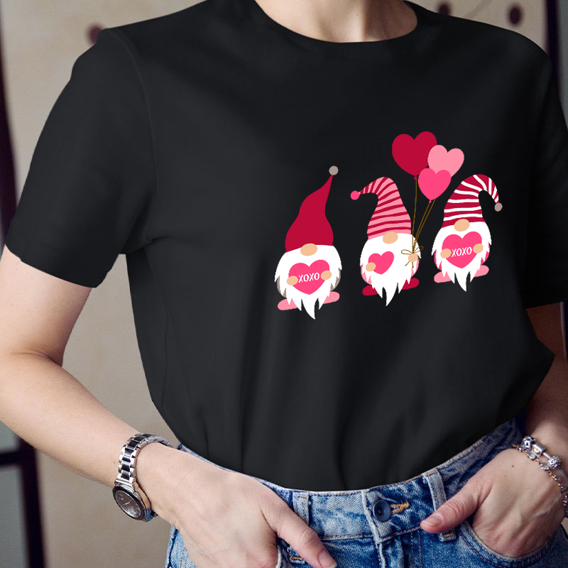 Gnome Valentine XOXO Teacher T-Shirt