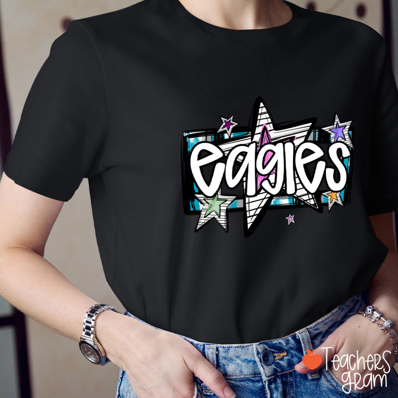 Personalized Mascot Star Metal Rock Teacher T-Shirt