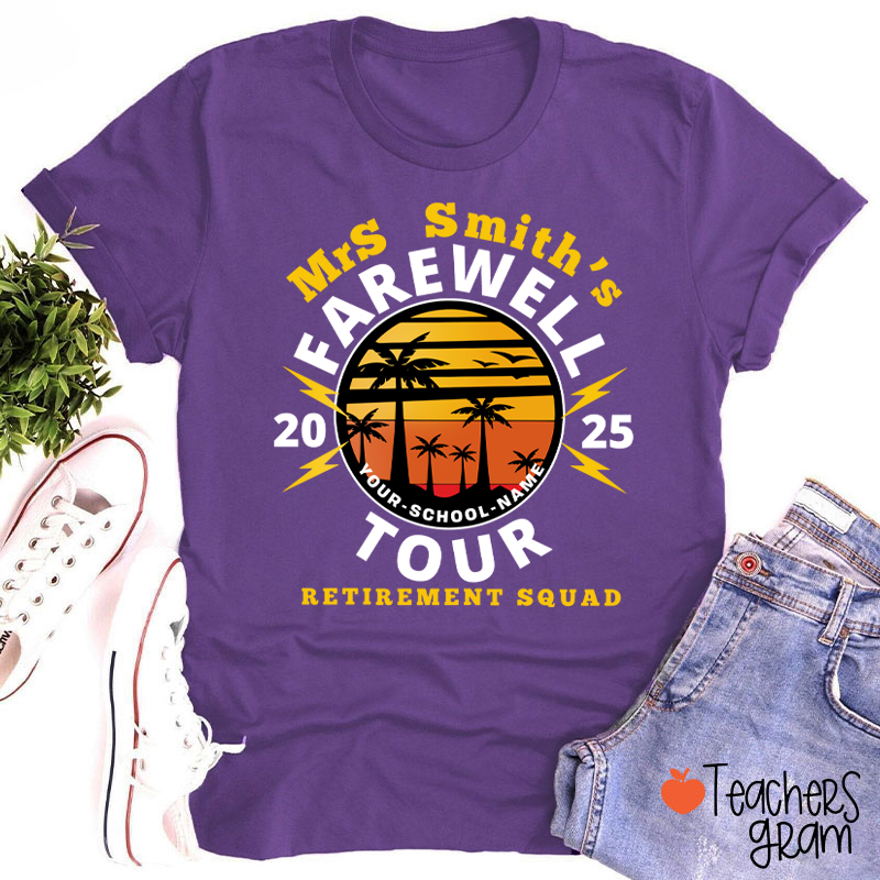 Personalized Teacher's Farewell Tour Retirement Squad Teacher T-Shirt