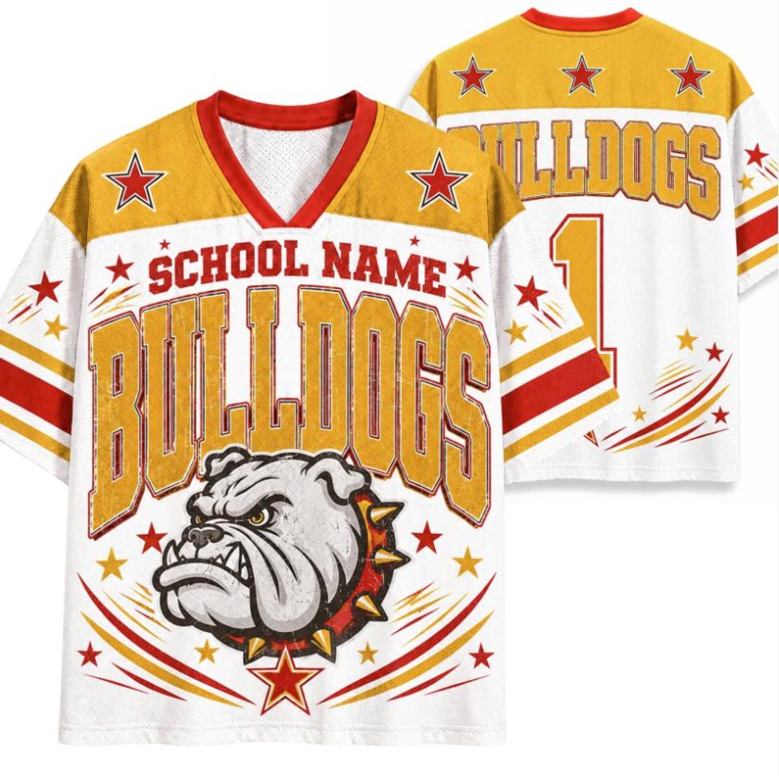 Personalized School Mascot Vintage Star Teacher Mesh Jersey