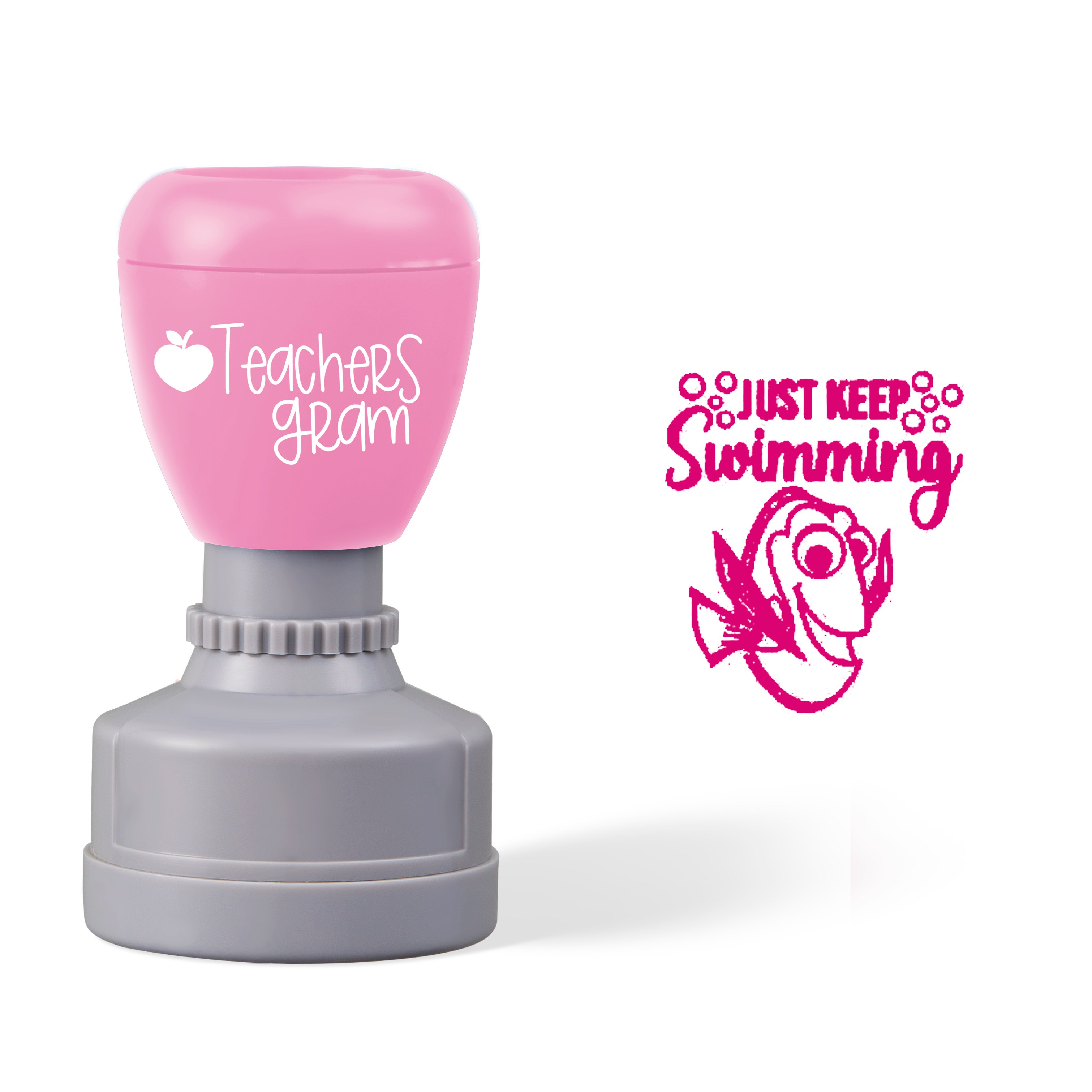 Personalized Name Just Keep Swimming Teacher Stamp
