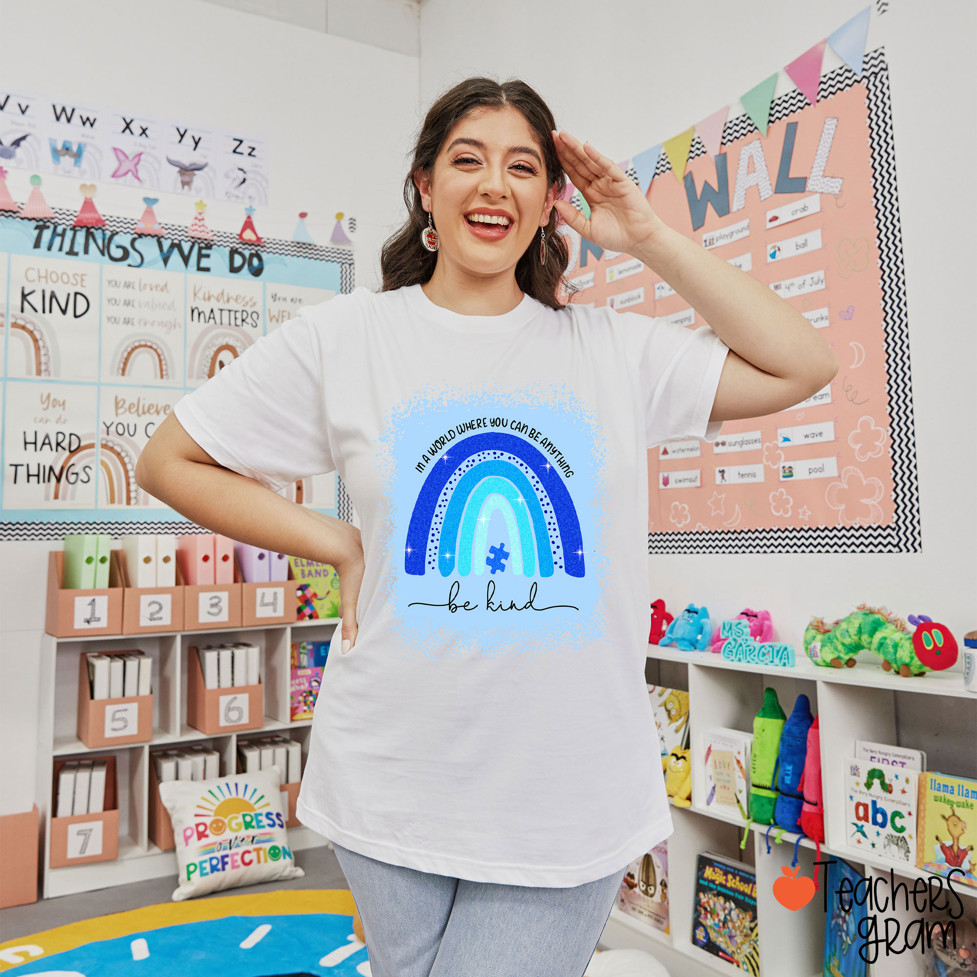 In A World Where You Can Be Anything Be Kind Teacher T-Shirt