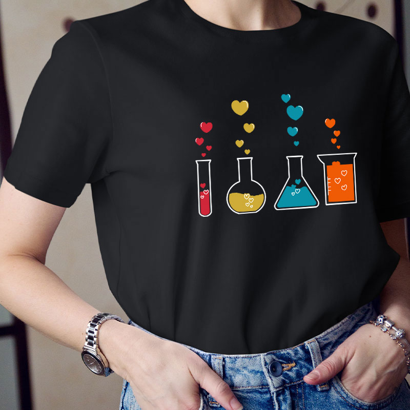 Cute Chemistry Hearts Teacher T-Shirt