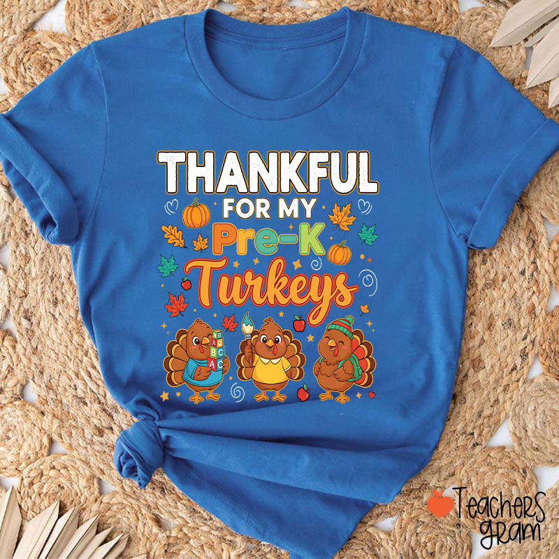 Personalized Grade Thankful For My Turkeys Teacher T-Shirt