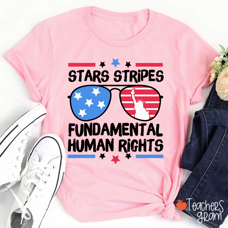 Stars Stripes Fundamental Human Rights Teacher T-Shirt