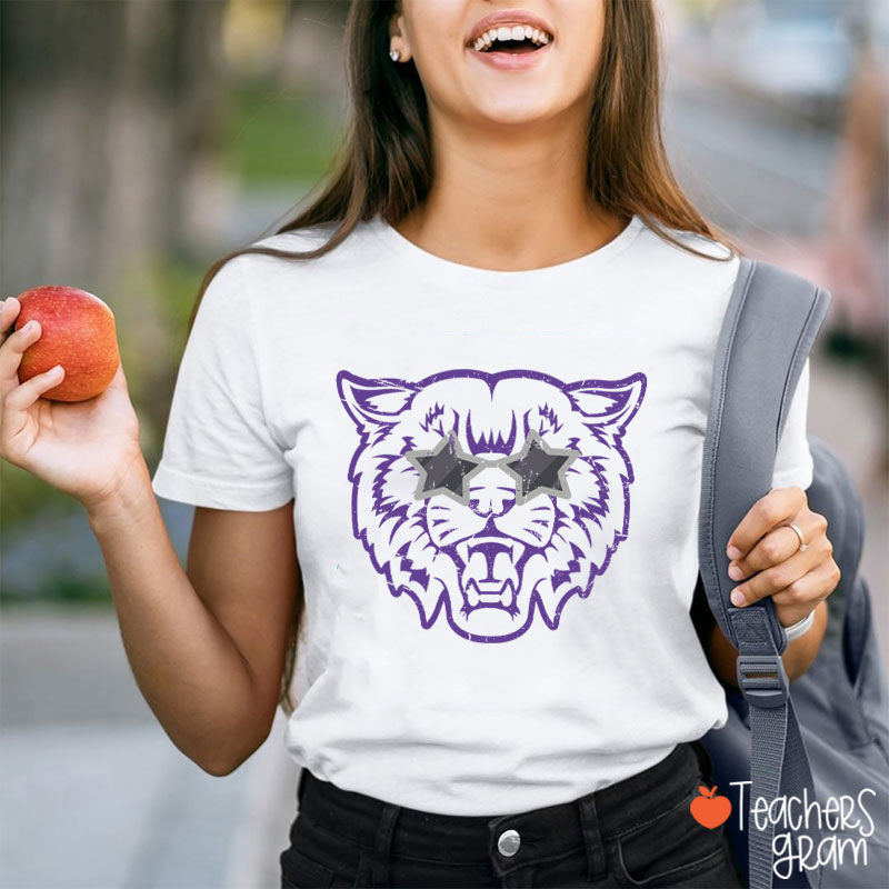 Personalized Mascot Star Glasses Teacher T-Shirt