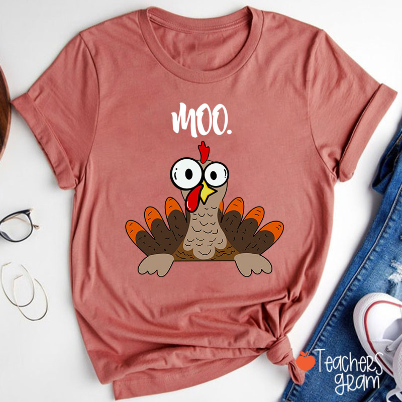 Rooster Crows Thanksgiving Teacher T-Shirt
