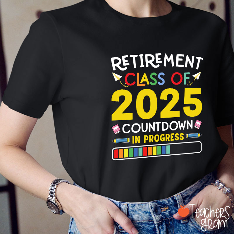 Personalized Countdown On Progress Retirement Teacher T-Shirt