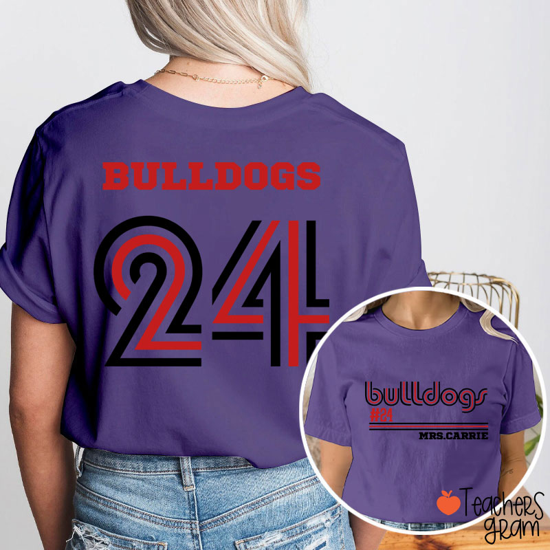 Personalized Mascot Name Game Day Teacher Two Sided T-Shirt