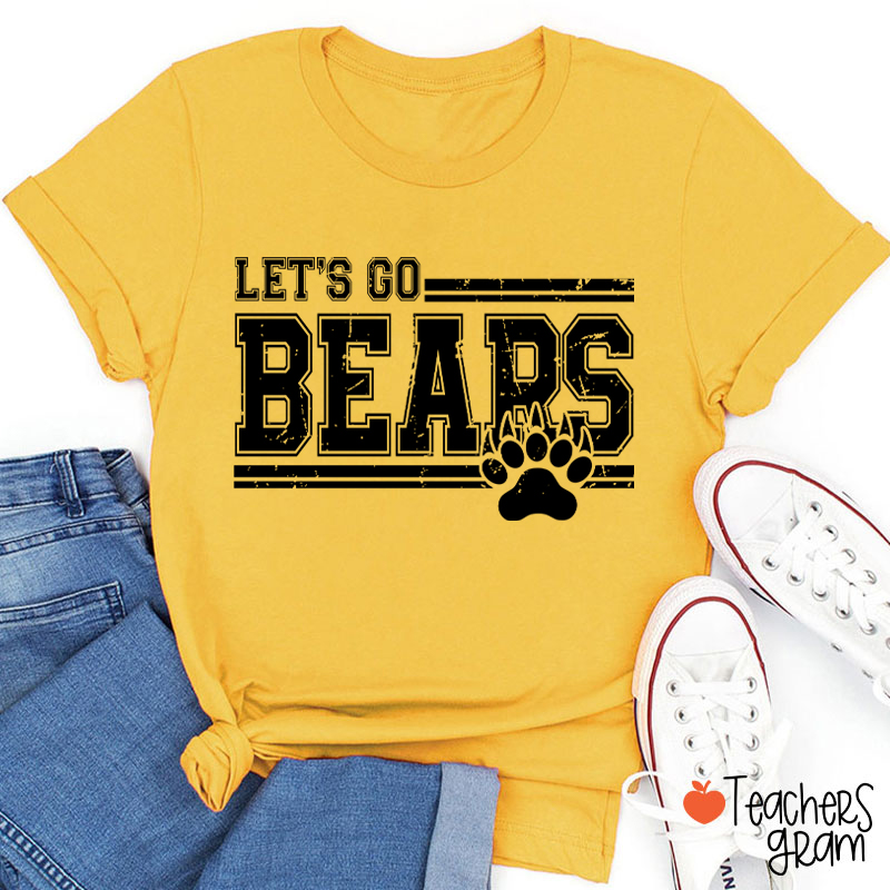 Personalized Mascot And Paw Let's Go Teacher T-Shirt