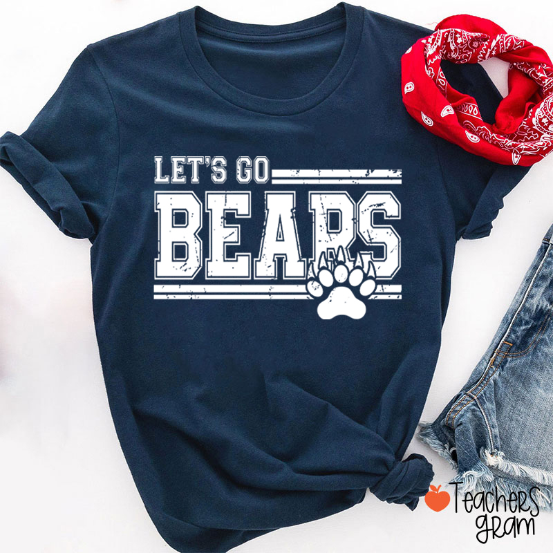 Personalized Mascot And Paw Let's Go Teacher T-Shirt