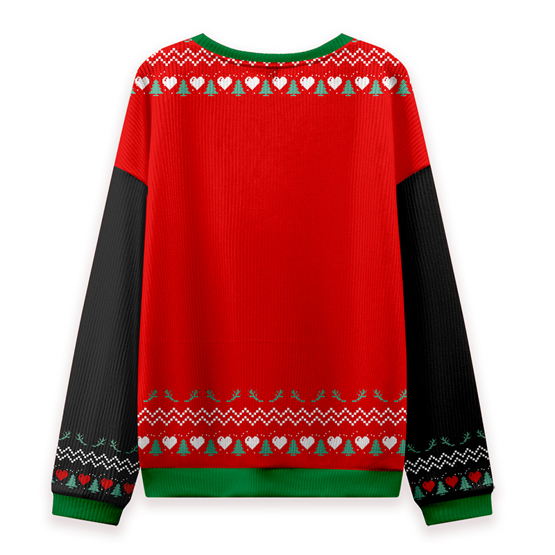 Spend Christmas With Little Monster Teacher Knit Sweatshirt