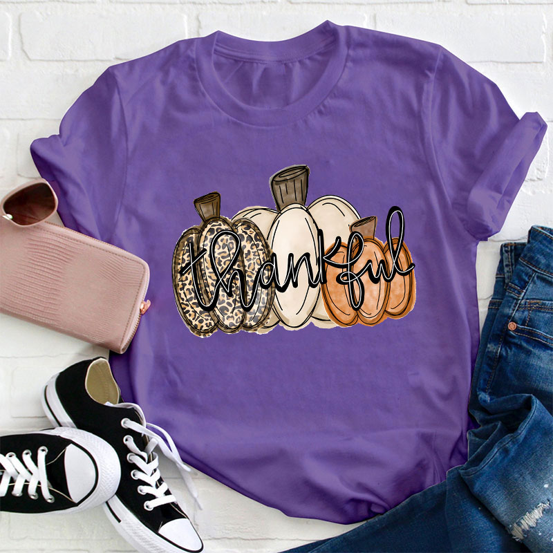 Thankful Pumpkins Teacher T-Shirt