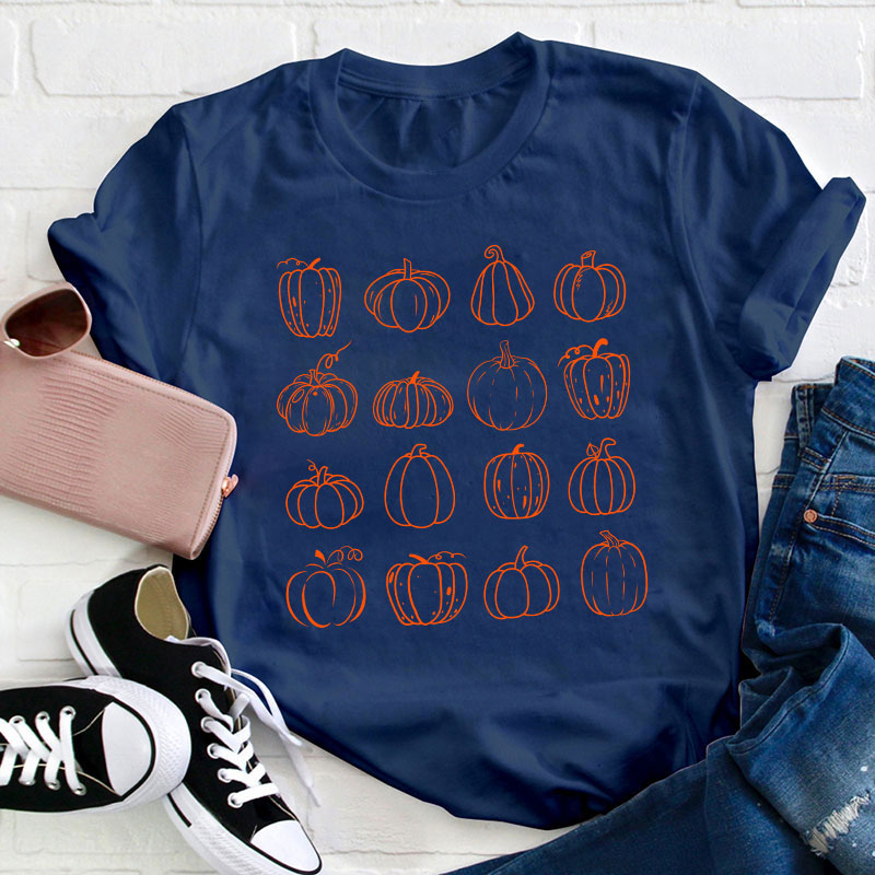 Pumpkins We Are All Different Teacher T-Shirt