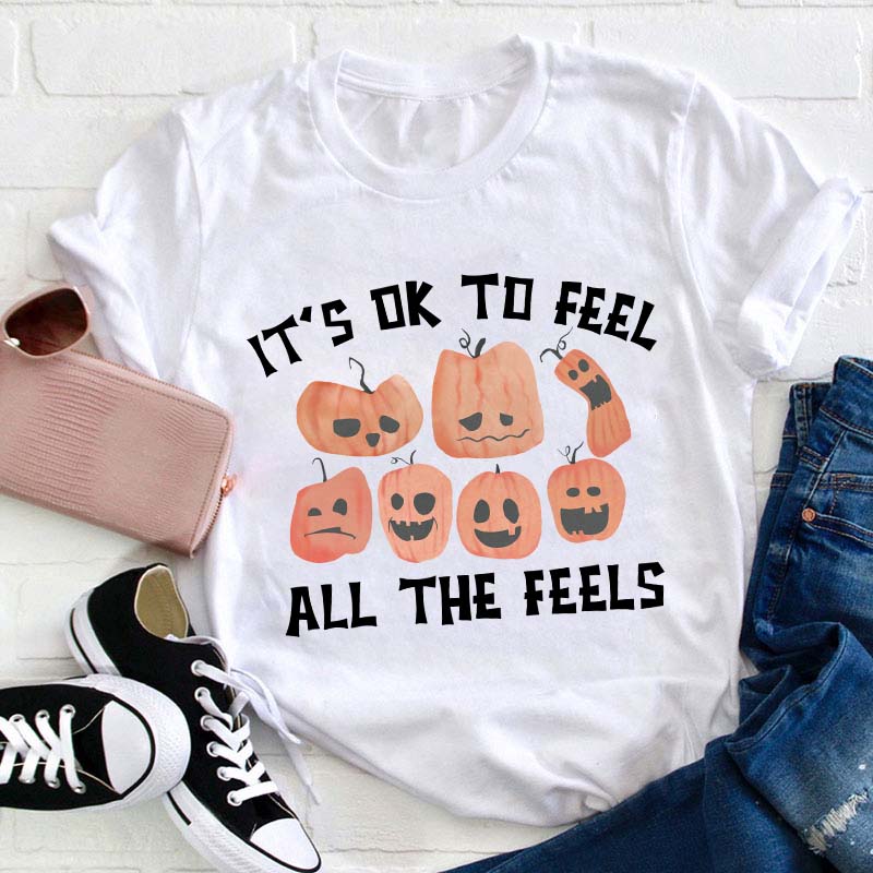 It's Ok To Feel All The Feels Teacher T-Shirt