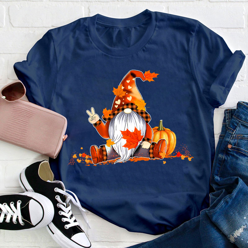 Autumn Gnome Teacher T-Shirt