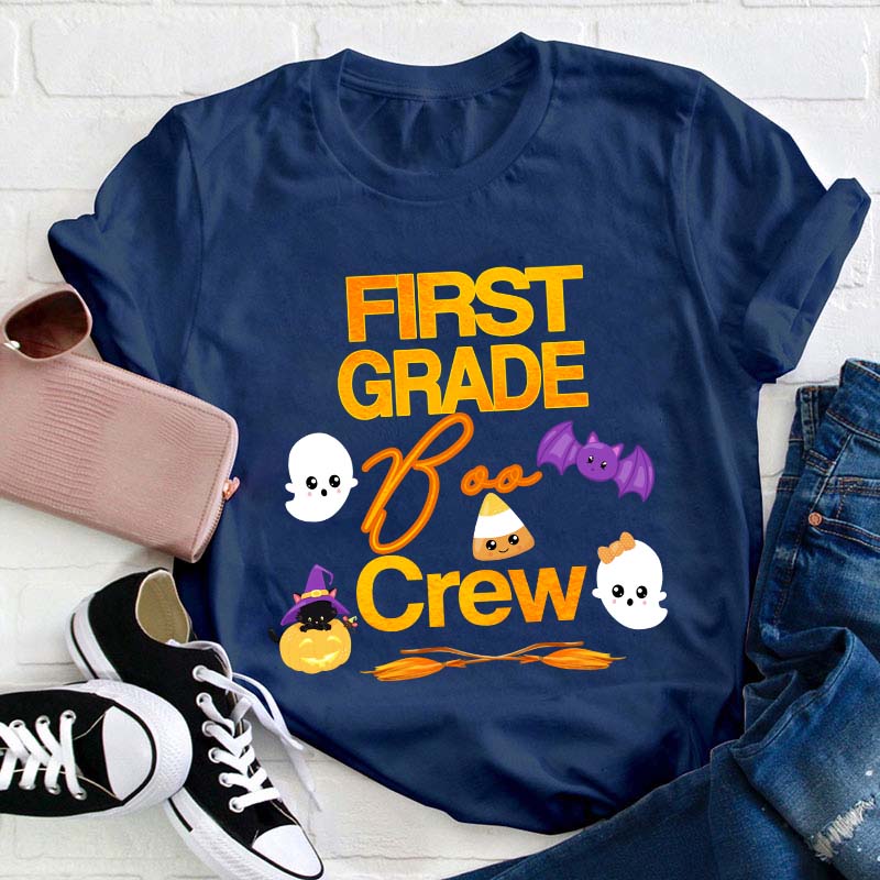 Personalized Grade Boo Crew Teacher T-Shirt