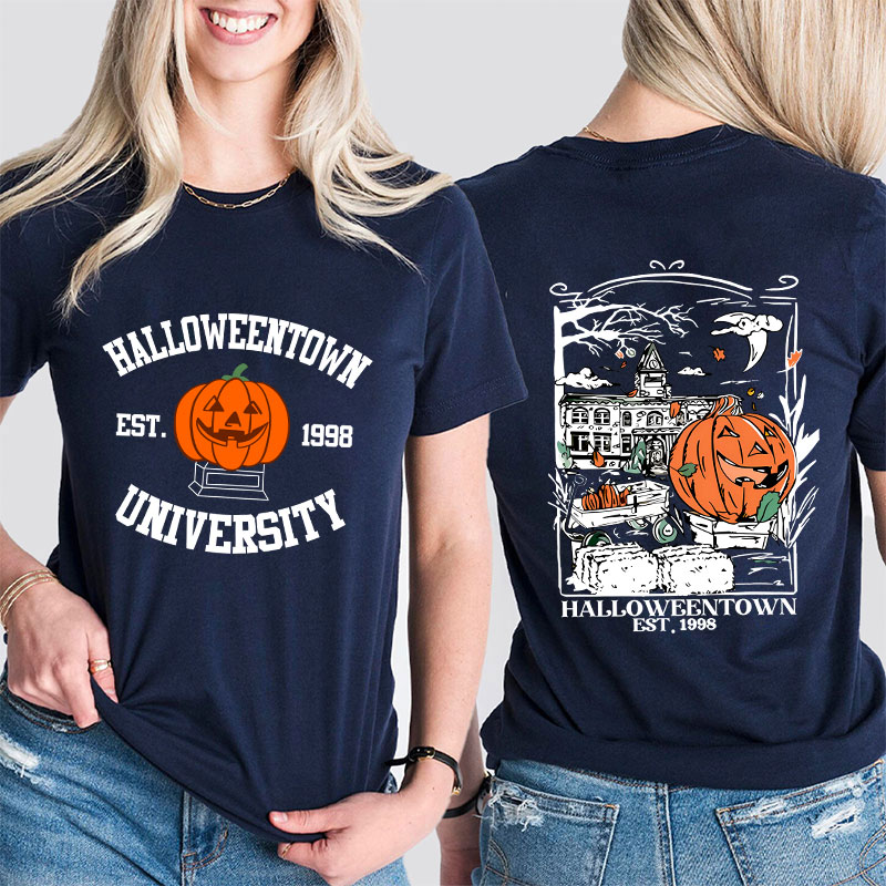 Halloween Town University Teacher Two Sided T-Shirt