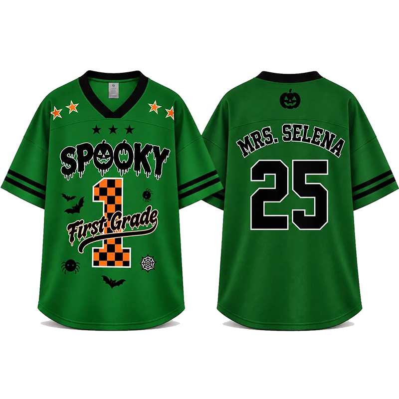 Personalized Spooky Checkered Teacher Mesh Jersey