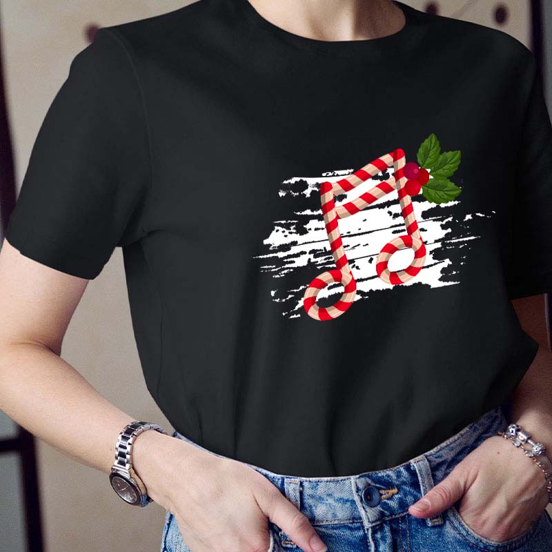 Christmas Music Note Teacher T-Shirt