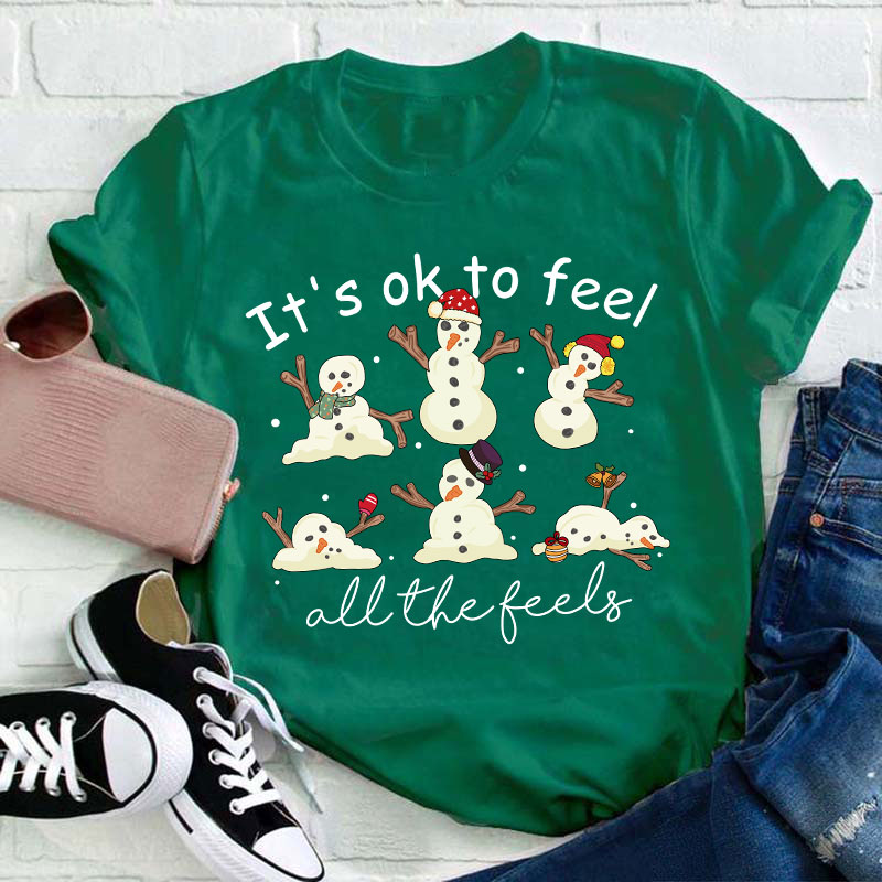 It's Ok To Feel All The Feels Teacher T-Shirt Sale-Teachersgram
