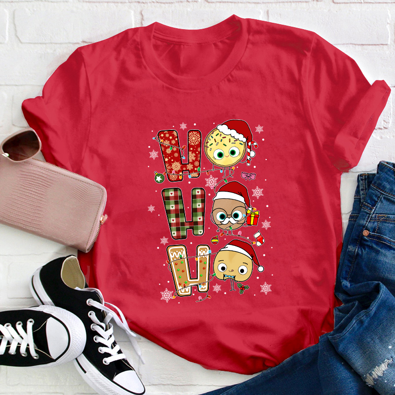Ho Ho Ho Christmas Teacher T-Shirt Sale-Teachersgram