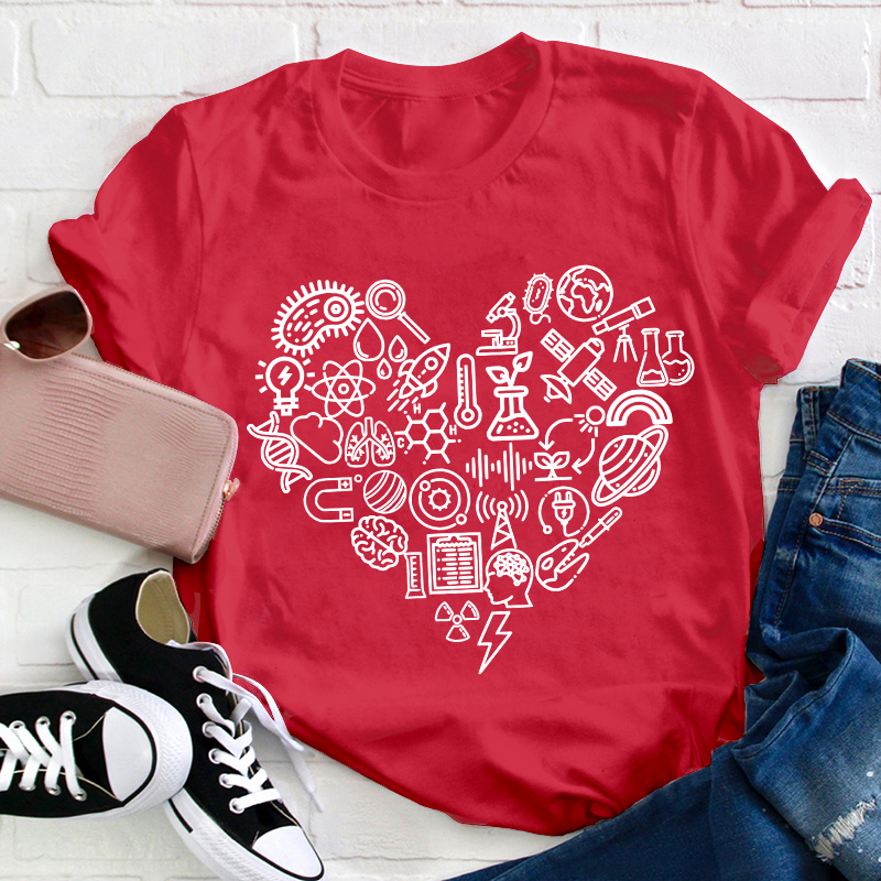 Science Heart Teacher T-Shirt Sale-Teachersgram